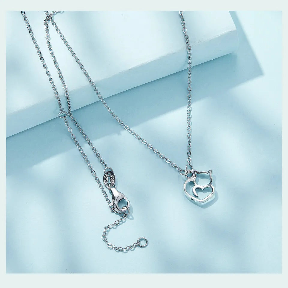 Whimsical Cat Love Pendant by ChicSparkle