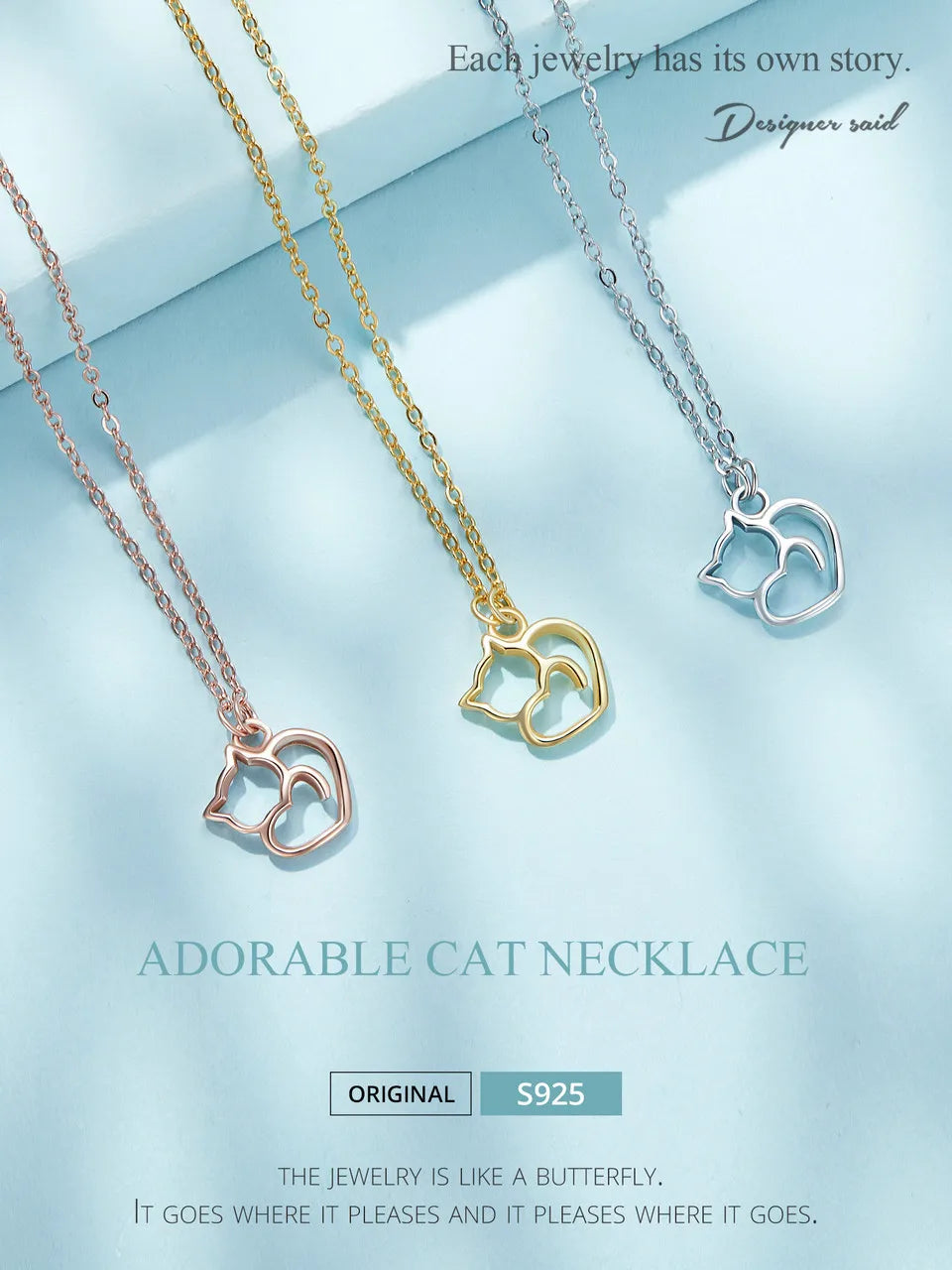 Whimsical Cat Love Pendant by ChicSparkle